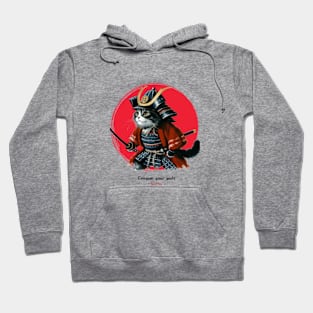 Warrior Cat Samurai Design with Sun Tzu Wisdom Hoodie